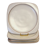 Olivier Roy Vallauris - 4 flat plates in vintage ceramic 1972