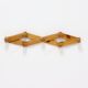 Scandinavian Solid Pine Wall Mounted Coat Rack 1970s