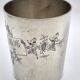 Ercuis silver-plated timbale, engraved floral decoration and monogram m.m – a23