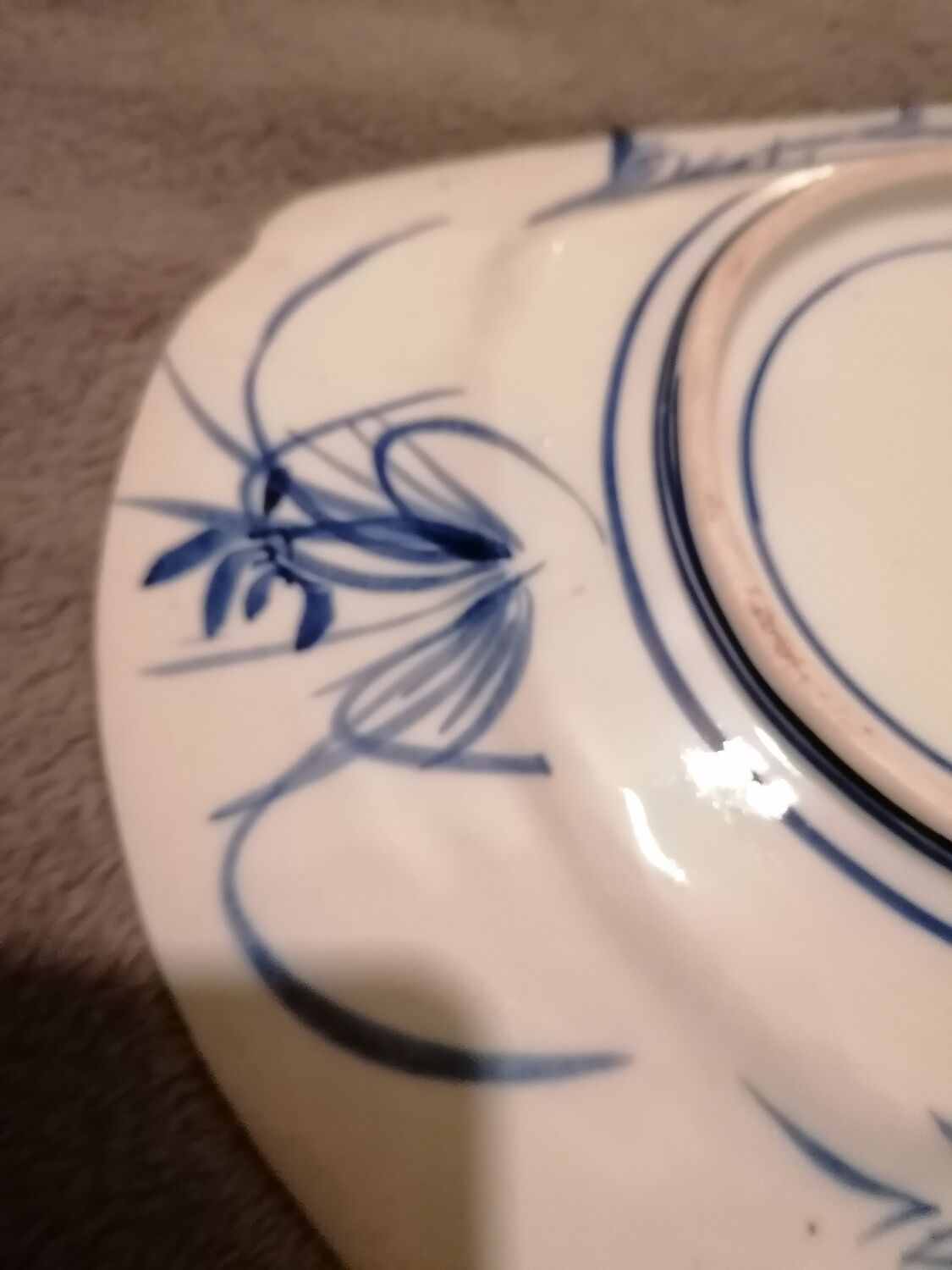 Rectangular dish 19th century Celadon green background Imari Japan