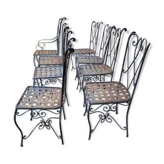 Lot de chaises de jardin 7 chaises et un fauteuil