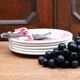5 assiettes à dessert rouges et blanches en grès de W H Grindley