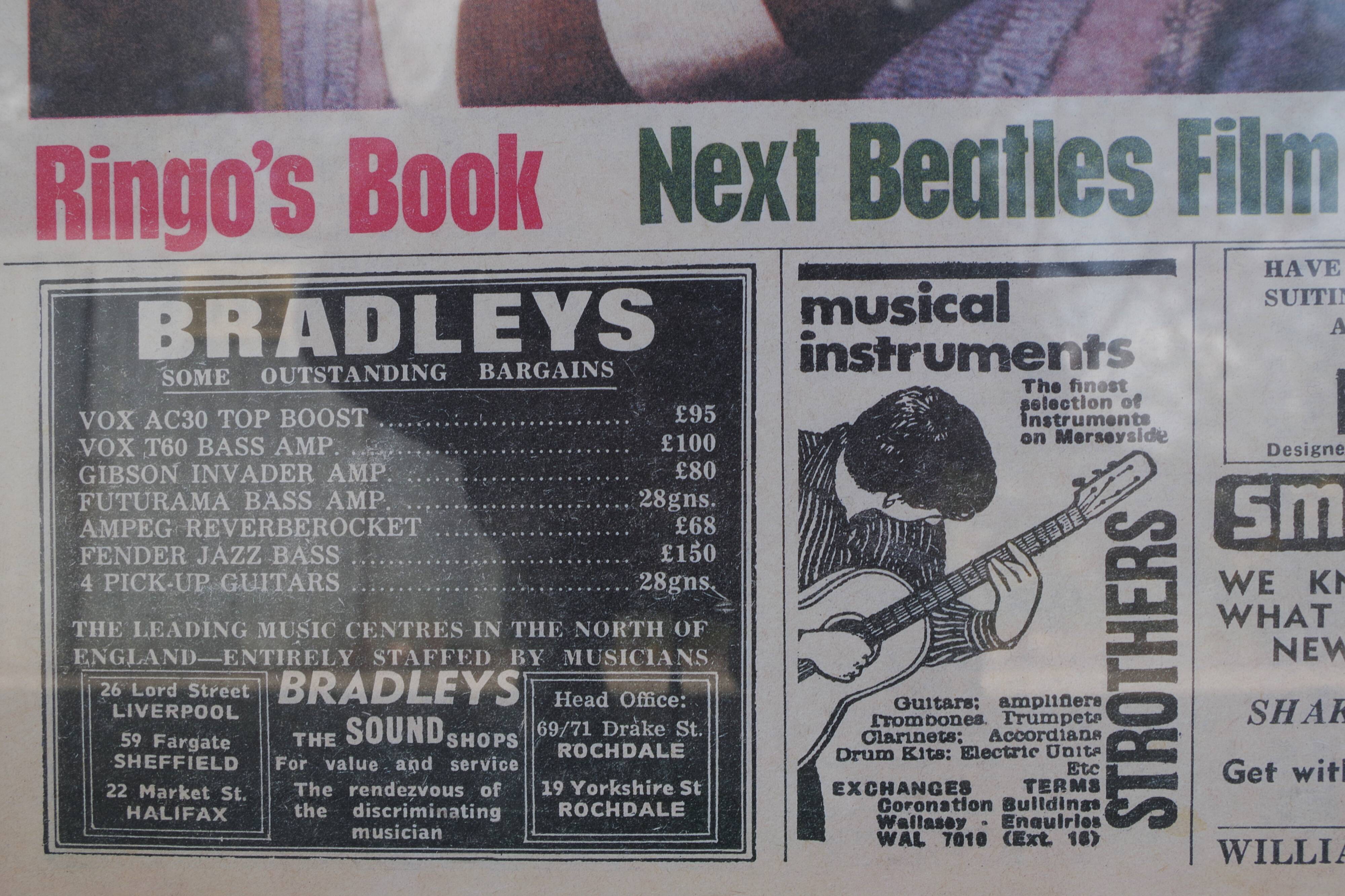Vintage Beatles poster depicting John Lennon
