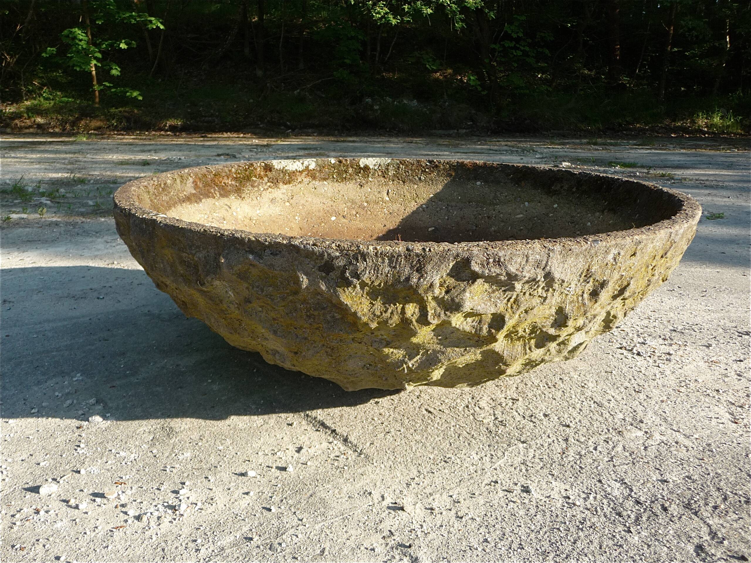 Large brutalist design garden planter bowl, germany 1960s