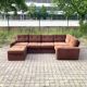 Vintage Modular Sofa in Brown Velvet Corduroy, 1970s