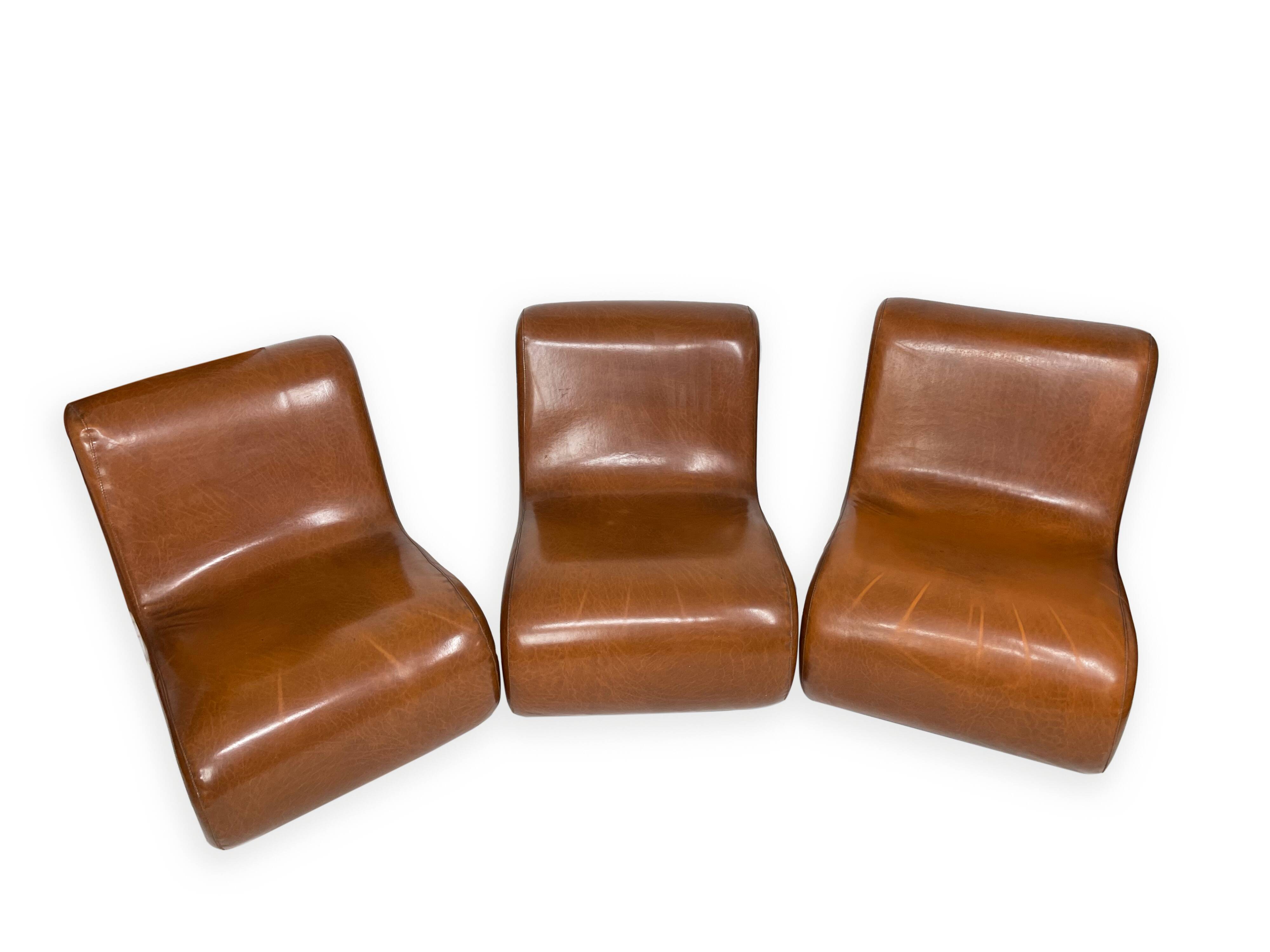 Curve armless armchairs, 1970s