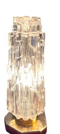 Pair of Art Deco wall sconces - moulded glass and brass