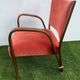 Hugues Steiner armchair, bow-wood model, curved wood and velvet, 1950