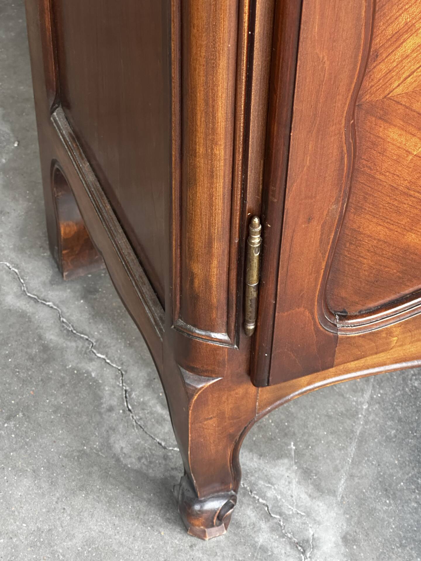 Sideboard, Louis XV style secretary in cherry wood, 1960s.