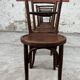 Set of 7 old Baumann bistro chairs in curved wood with round seat