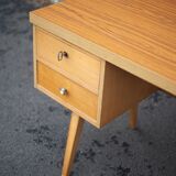 German 60s office in beech wood, compass feet