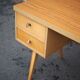 Bureau années 60 allemand en bois de hêtre pieds compas
