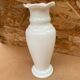 Old White Opaline Soliflore Vase Vintage Corolla Neck