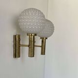 Vintage wall lamp, brass and opaline, Germany 1960