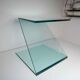 Z-shaped tempered glass side table