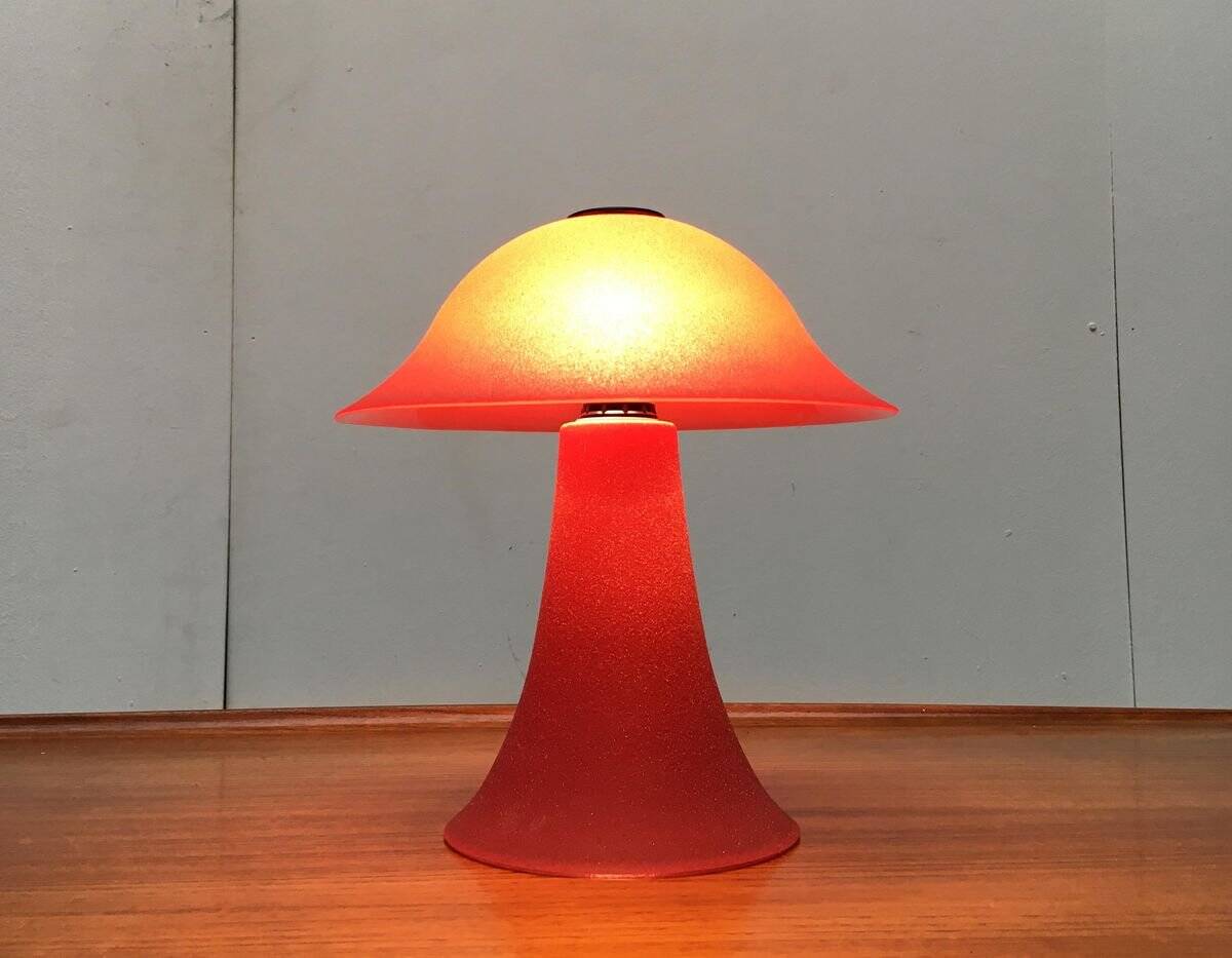 Vintage glass mushroom table lamp