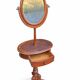 Barber's or shaving mirror on a Victorian stand. 19th century.