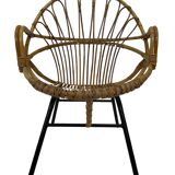 Rattan chair by Dirk van Sliedregt Rohe Noordwolde 1960 in the Netherlands