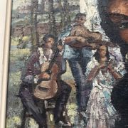 " La Gitane " huile sur toile encadrée. XX siècle