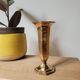Hexagonal brass vase in trumpet shape