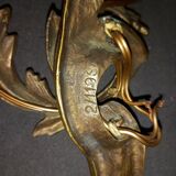 Paire applique signe en bronze dore xix eme rocaille louis xiv xvi