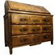 Commode scribanne from the Louis XVI period in walnut burl with marquetry decoration.