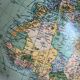 Vintage 1960 terrestrial globe JRO Verlag world map German - 35 cm