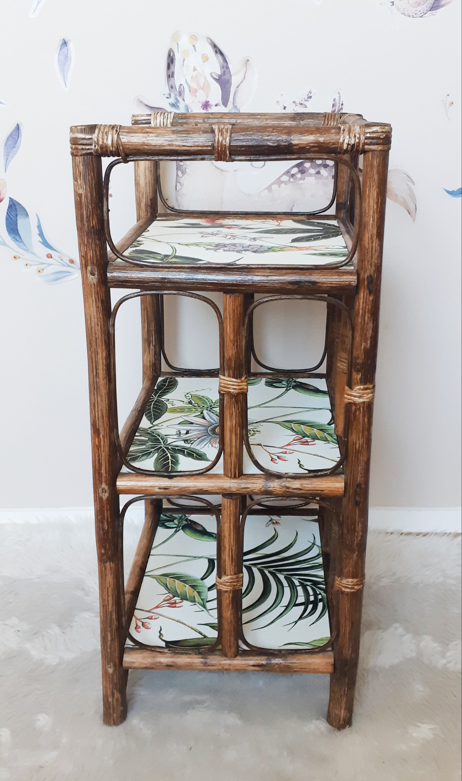 Restyled rattan shelf