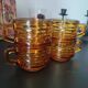 Set of 4 Vereco amber glass cups