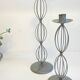 Geometric METAL CANDLE HOLDERS Patinated Gray
