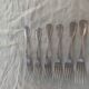 6 forks in vintage silver metal