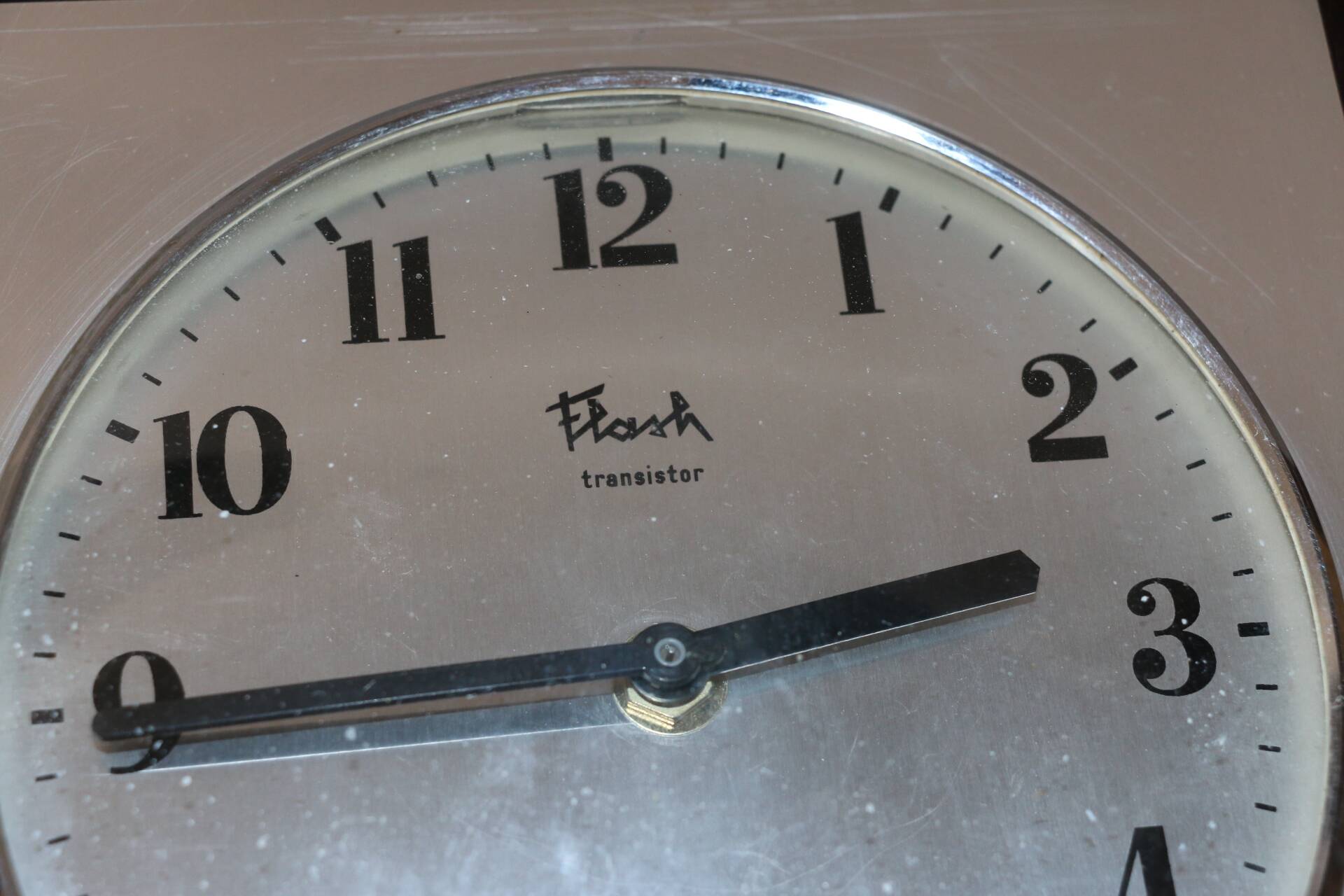 Flash brushed steel wall clock