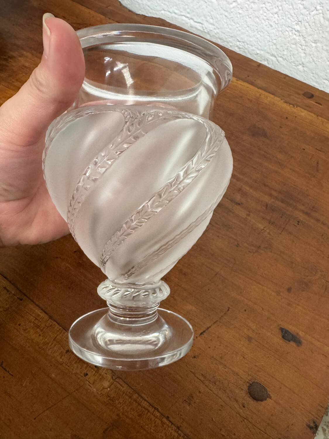 Crystal vase signed Lalique France model Ermenonville