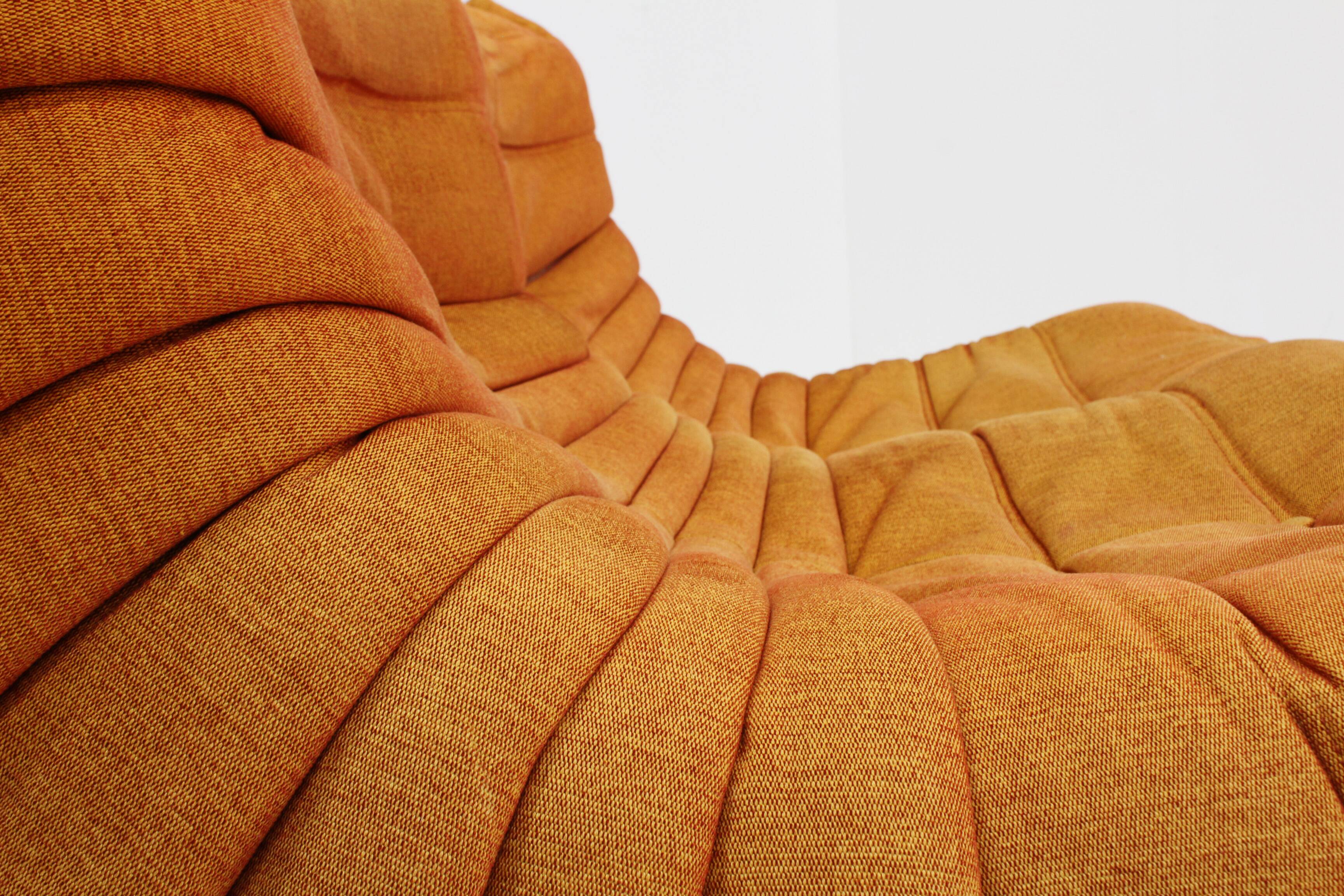 Ligne Roset Togo 2 seater sofa orange by Michel Ducaroy