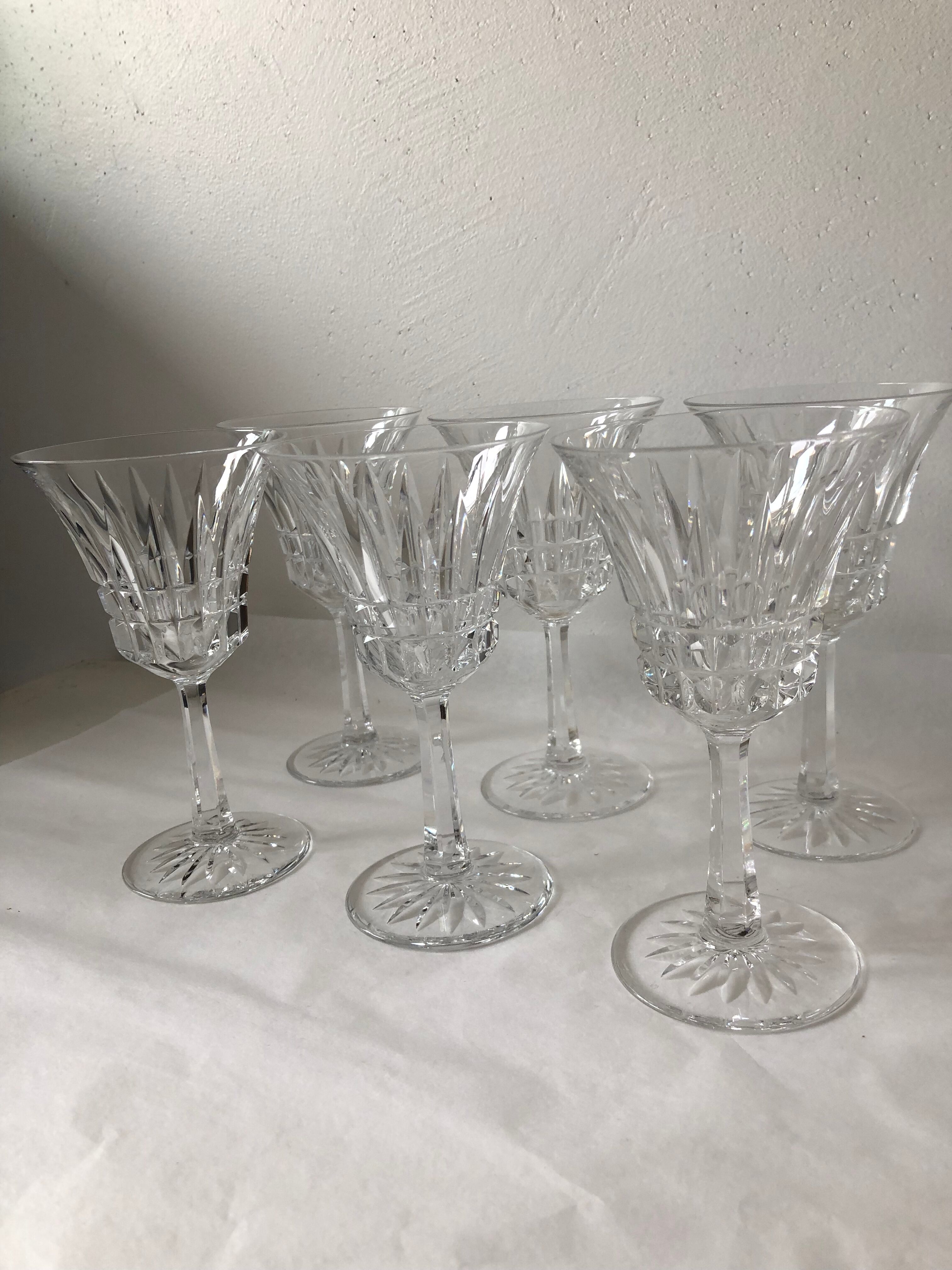 Suite of 6 former Baccarat crystal wine glasses