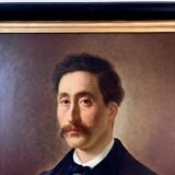 "Alphonse" - Portrait, peinture à l’huile sur toile encadrée - 1864, ☐ 76 x 65 cm
