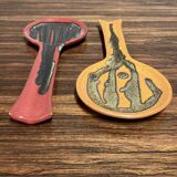 Pair of entirely handmade ceramic spoons.