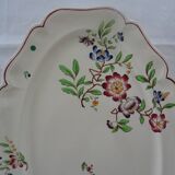 Plat ovale Sarreguemines faience ancienne décor fleurs, Strasbourg