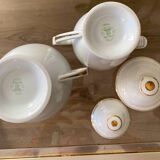 Sugar bowl and milk jug in Pallas Limoge porcelain