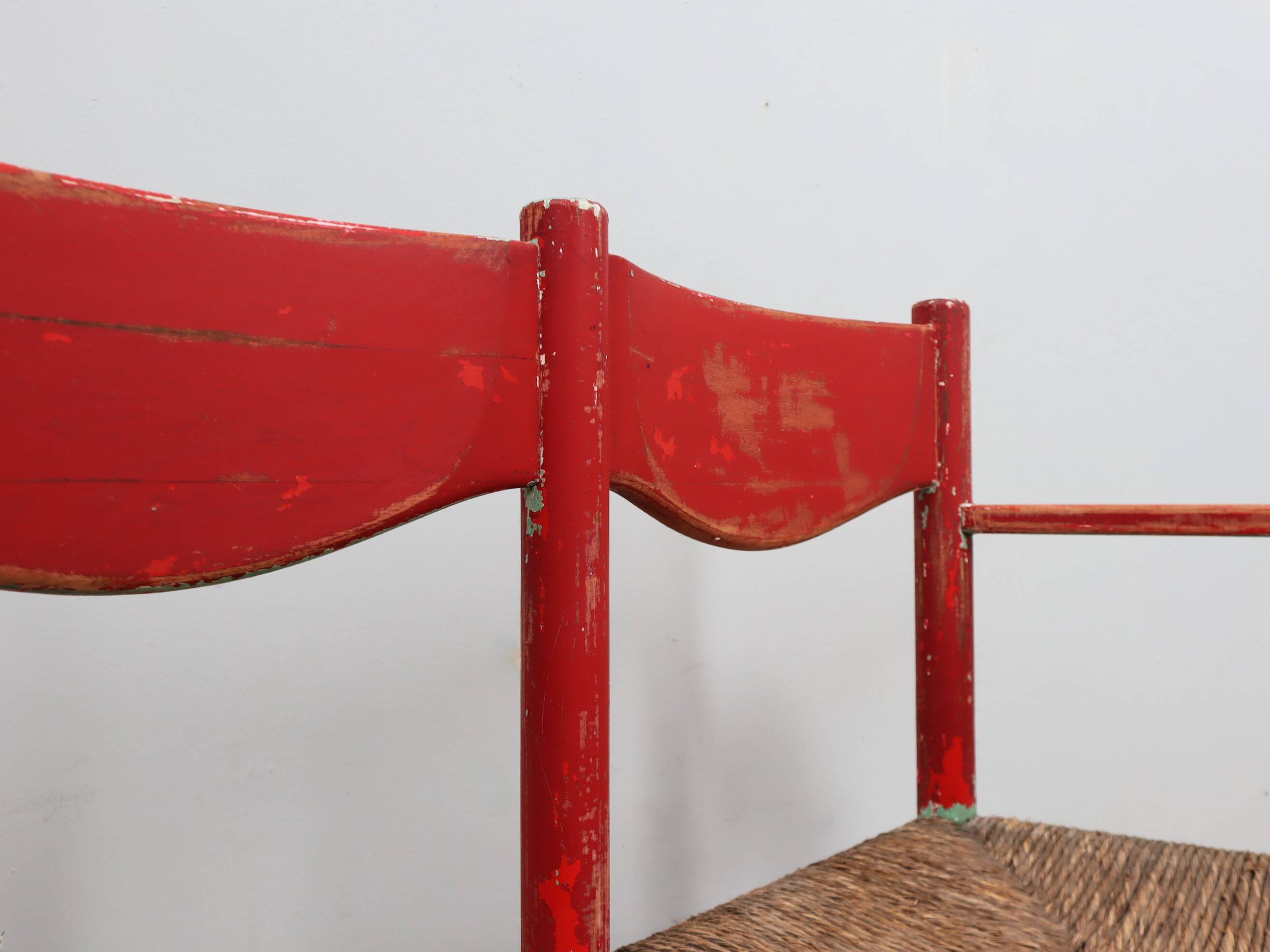 1930s Italian rustic wooden country chic bench