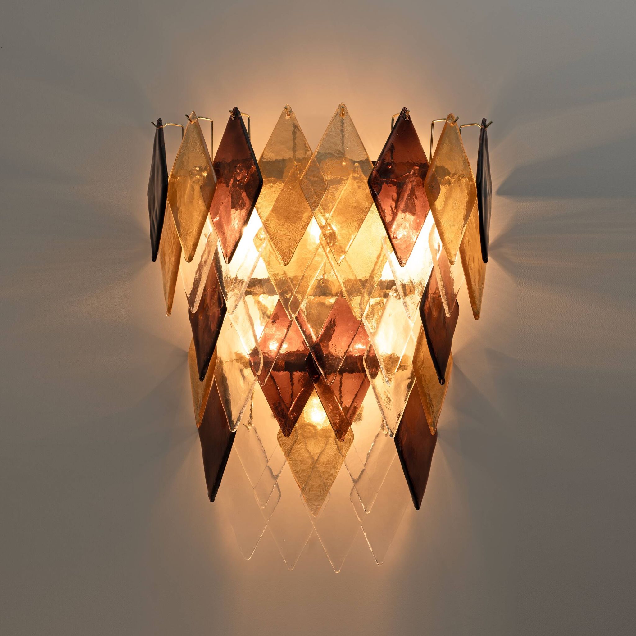 Paire d'appliques modernes italiennes en verre de Murano