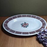 Ancien plat de service motifs fleurs  st amand vintage