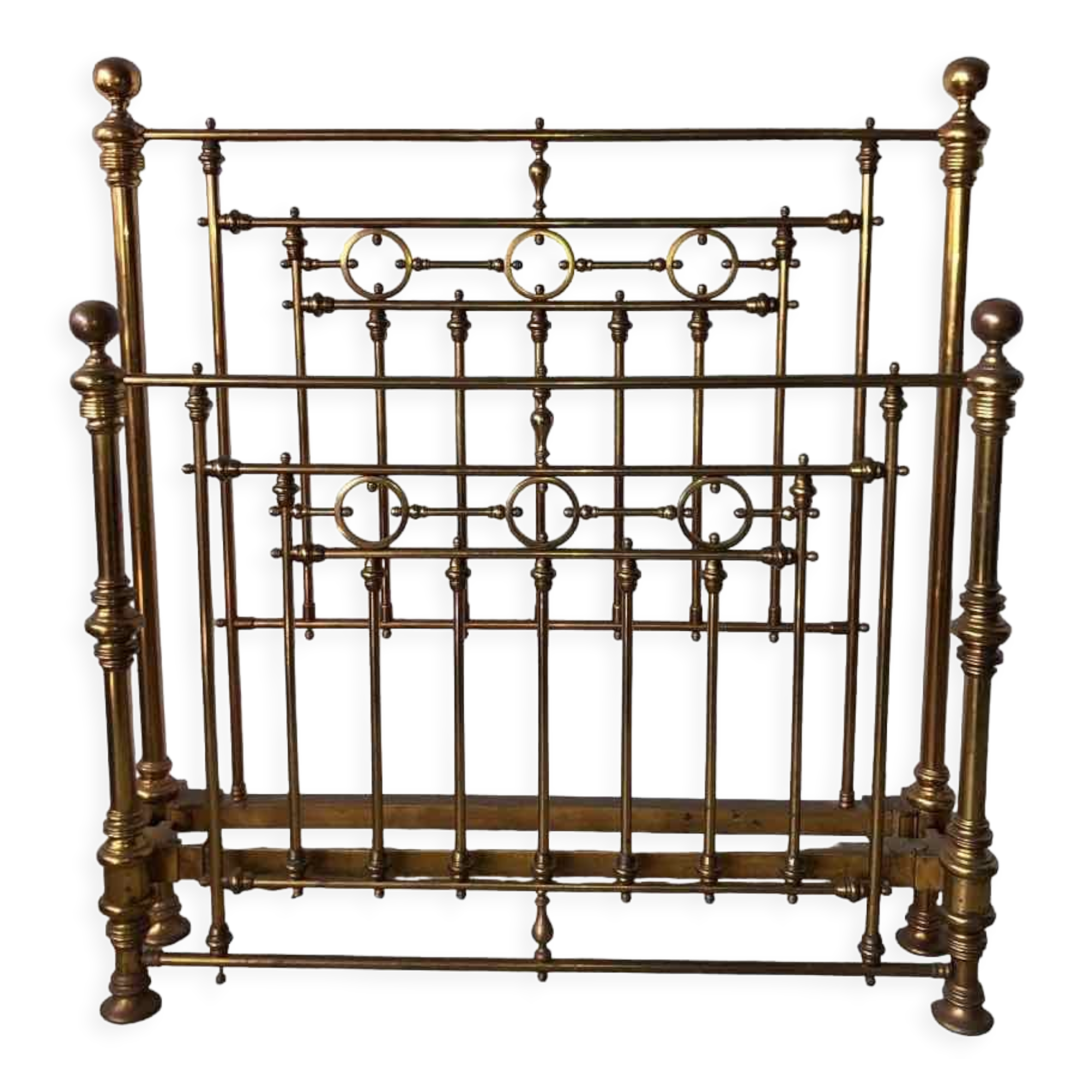 Early 20th century brass bed