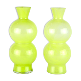 Paire de vases pop art à bulles vert lime