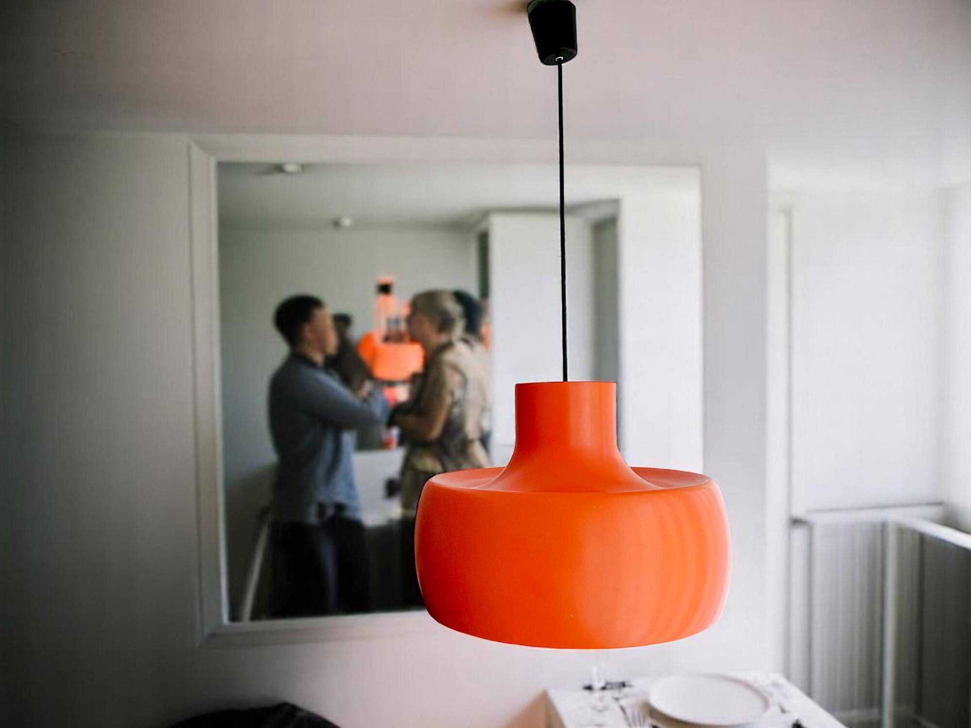 Large orange pendant light for dining room