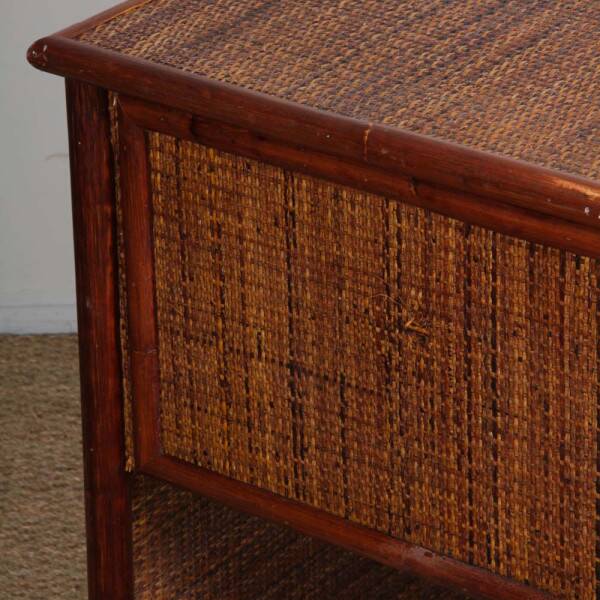 Vintage wicker, bamboo and brass desk by Dal Vera, 1970s