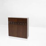 Brutalist geometrical seventies bar cabinet or high-board, Belgium