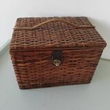 Coffret en rotin vintage