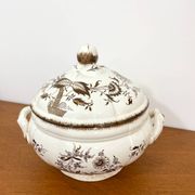 Soup tureen / Vegetable dish in earthenware - Sarreguemines - 1940s/50s