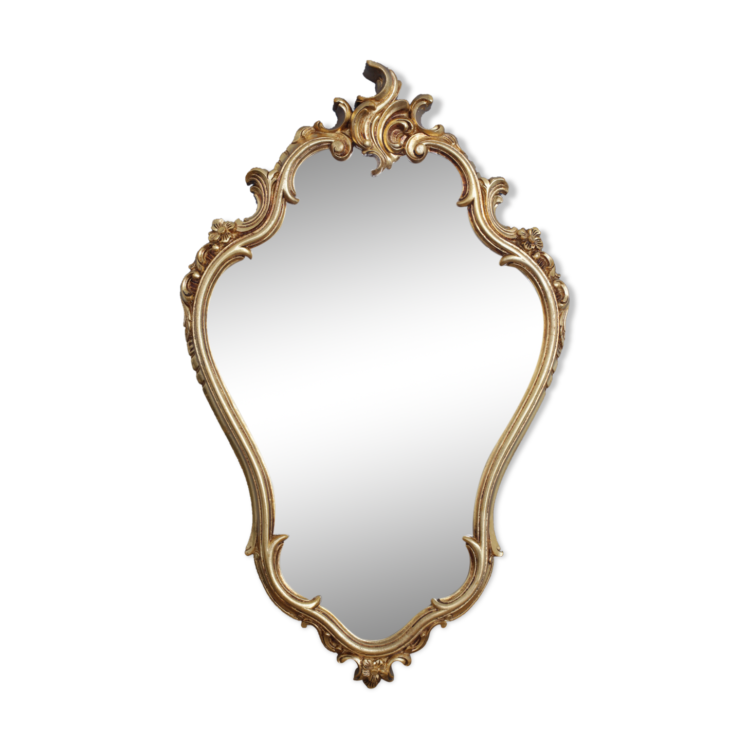 Golden rock mirror with gold leaf 43x70cm